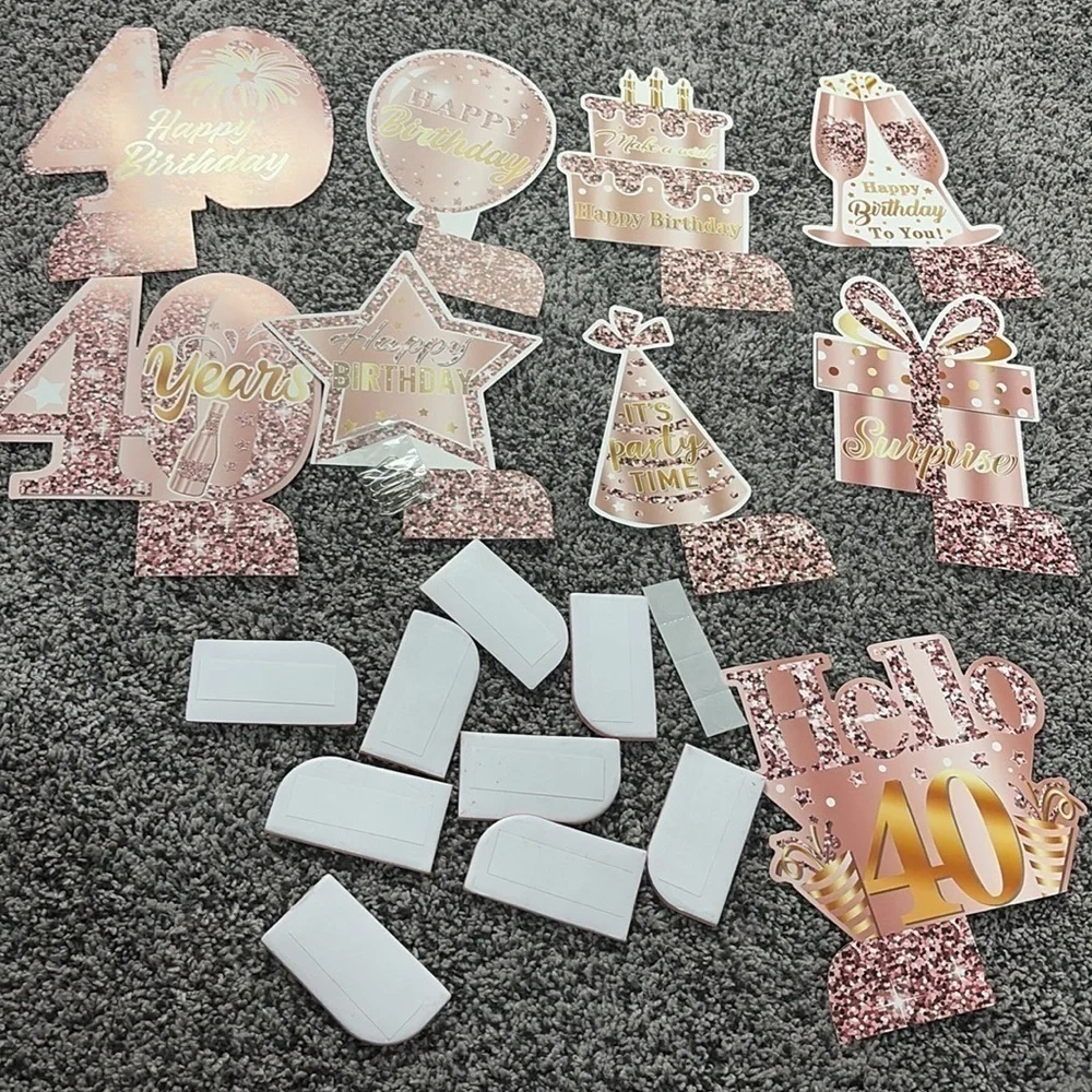 🛍️ Rose Gold 40th Birthday Party Decorations Set